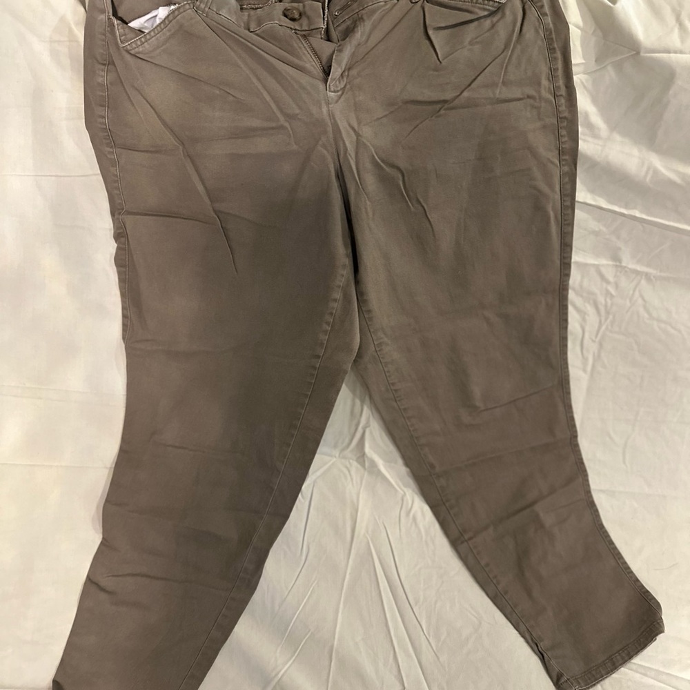 Lane Bryant Tan Ankle Cropped Jeans